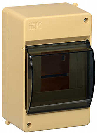 Бокс IEK ЩРН-П-4 ОУ IP30 146х96х83мм прозр.крышка сосна