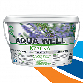 Краска фасадная 7кг белая Aqua well атмосферостойкая 