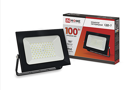 Прожектор LED IN HOME 100Вт-6500К черный