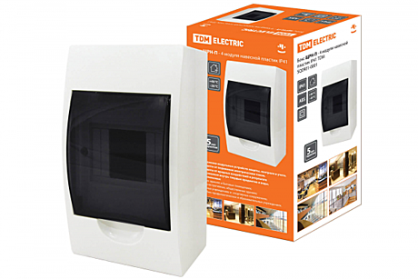 Бокс TDM ЩРН-П-4 ОУ IP41 200х112х92мм прозр.крышка