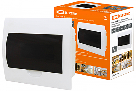 Бокс TDM ЩРВ-П-10 СУ IP41 248х220х92мм прозр.крышка