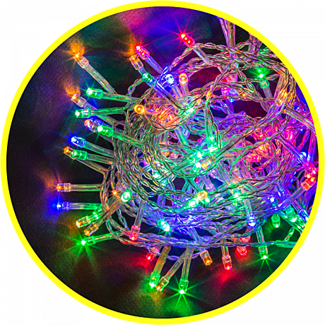 Гирлянда-нить Navigator мультиколор 3м от батареек