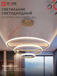 Люстра LED EstetikaRing 140Вт 600х400х200 пульт ДУ