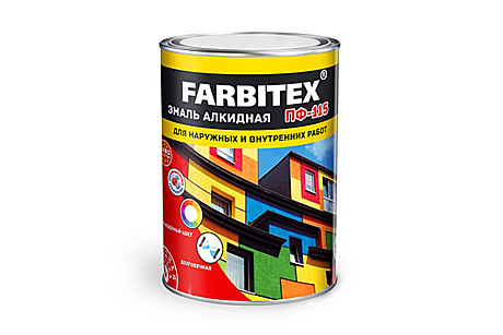 Эмаль ПФ-115 0,8кг слоновая кость глянцевая Farbitex
