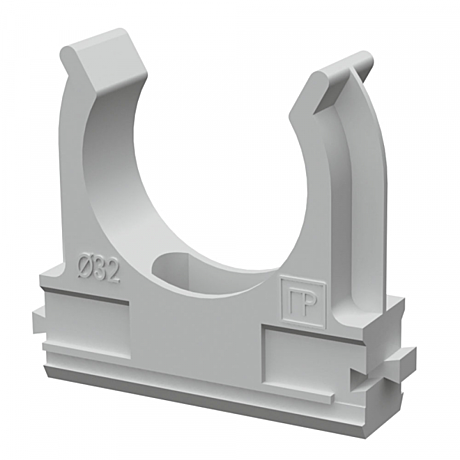 Клипса д/труб d32мм серая