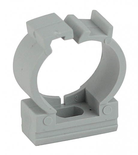 Клипса с фиксатором d32мм серая