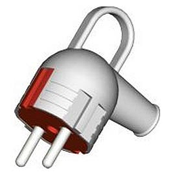 Вилка Lezard 16А белая з/к с ручкой