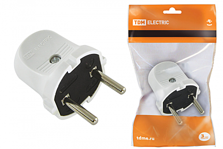 Вилка TDM 6А белая