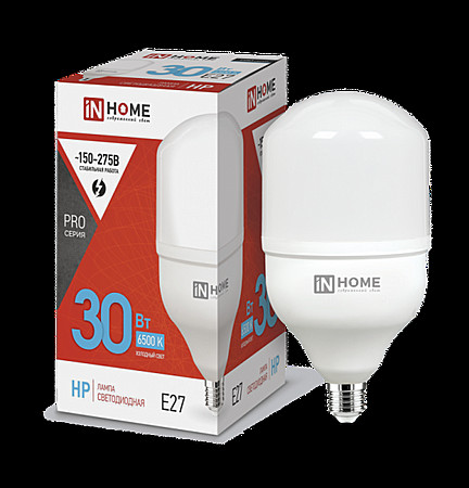 Лампа LED InHome 30Вт-Е27-6500К 