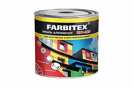 Эмаль ПФ-115 1,8кг слоновая кость глянцевая Farbitex