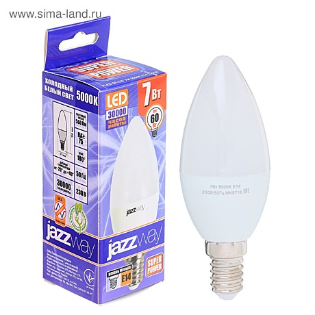 Лампа LED Jazzway C37-7Bт-Е14-5000К