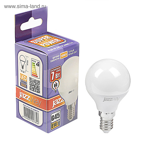 Лампа LED Jazzway G45-7Bт-Е14-3000К
