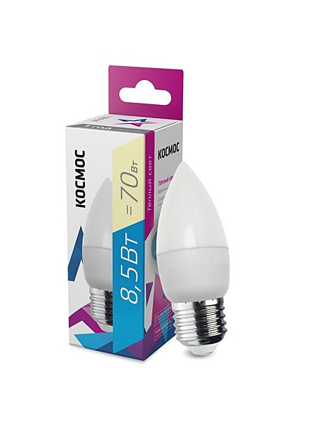 Лампа LED Космос Свеча 8,5Вт-Е27-3000К