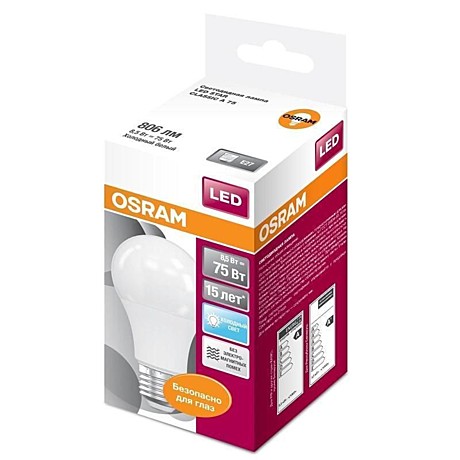 Лампа LED Osram A60-8,5Bт-Е27-6500K
