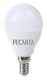 Лампа LED Ресанта G45-7Вт-E14-3000К