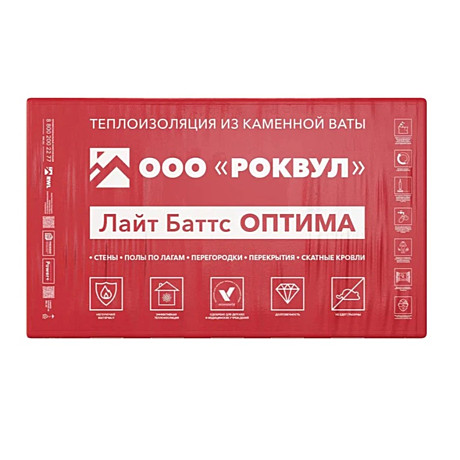 Утеплитель ЛайтБаттсОптима 1000х600х50 6,0кв.м.10плит