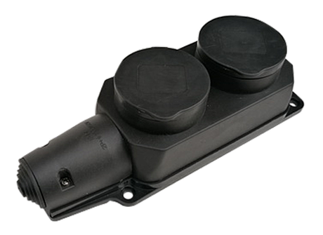 Колодка InHome 2-м IP44 каучук заглушка