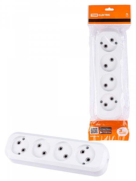 Колодка TDM 4-м белая