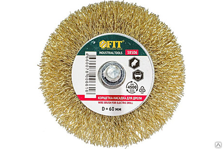 Щетка д/дрели 60мм колесо Fit