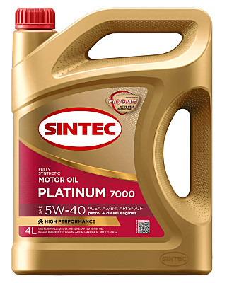 Масло мотор  5W40 Sintec Платинум7000 4л