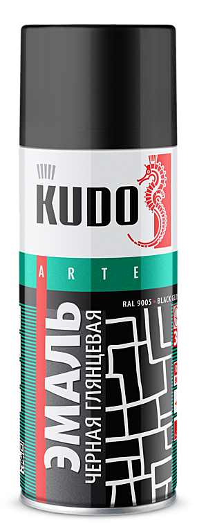 Краска аэрозольная черная глянц