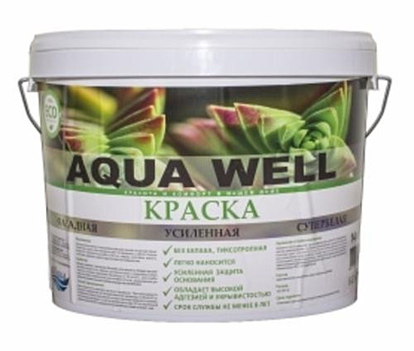 Краска фасадная 14кг белая Aqua well атмосферостойкая