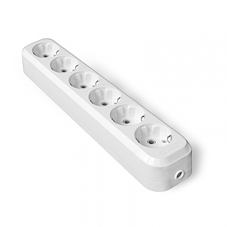 Колодка TDM 6-м белая з/к