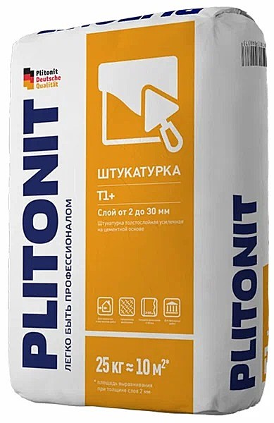 Штукатурка Plitonit T1 25кг арм волокнами
