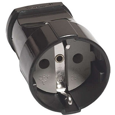 Розетка кабельная Universal 16А 220В черная з/к