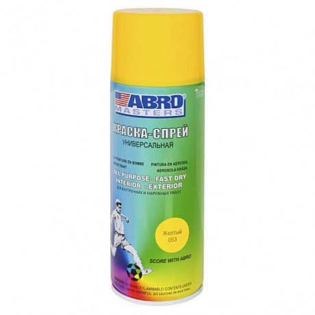 Краска аэрозоль Abro желтая