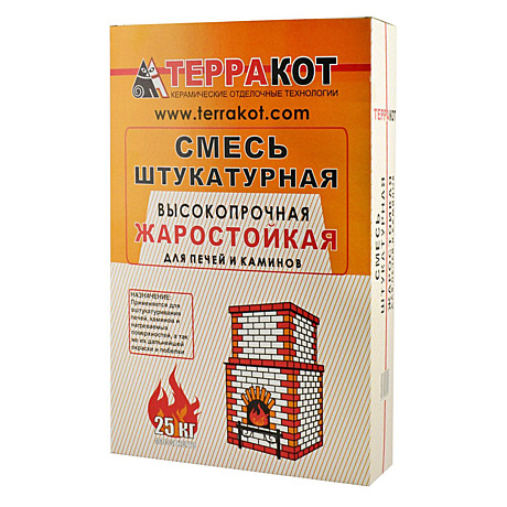 Смесь штукатурная жаростойкая 25кг Терракот