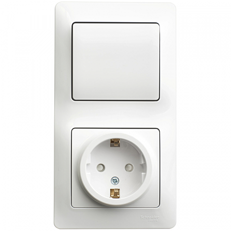 Блок Schneider Glossa 1кл СУ IP20 белый верт 