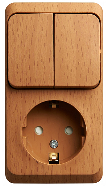 Блок Schneider Этюд 2кл ОУ IP20 бук верт