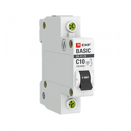 Выключатель автомат EKF 1P 10A ВА47-29 Basis