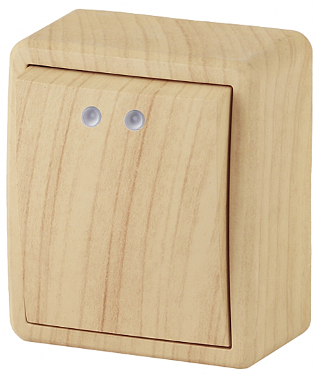 Выключатель ERA 1-кл ОУ сосна с подсв
