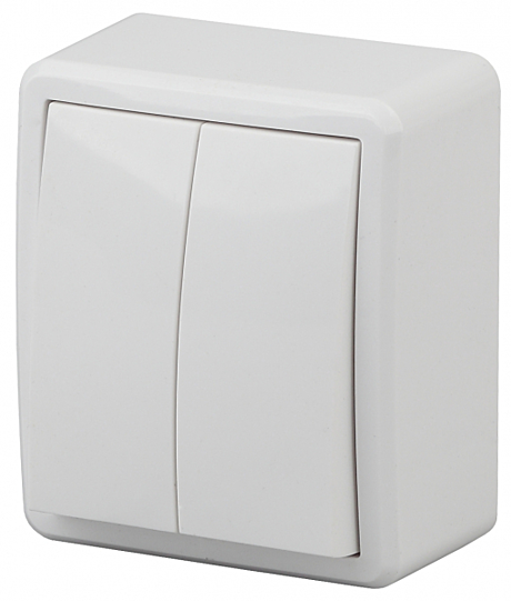 Выключатель ERA 2-кл ОУ белый