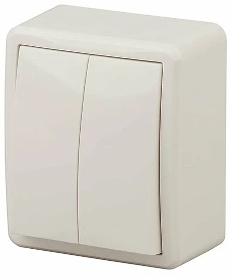 Выключатель ERA 2-кл ОУ сл кость