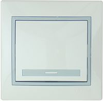 Выключатель Lezard Mira 1-кл СУ белый-серый