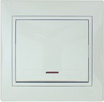 Выключатель Lezard Mira 1-кл СУ белый с подсв
