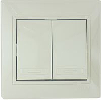 Выключатель Lezard Mira 2-кл СУ крем