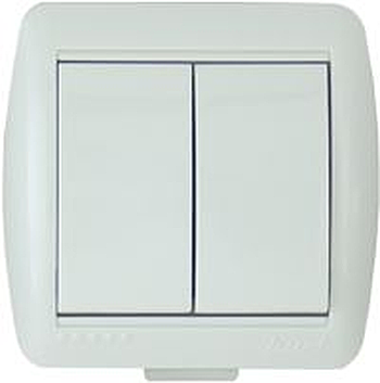 Выключатель Lezard Nata 2-кл ОУ белый