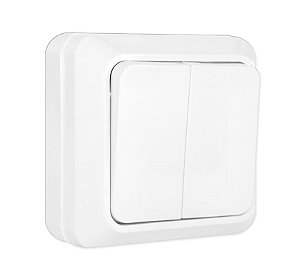 Выключатель Universal Олимп 2-кл ОУ белый