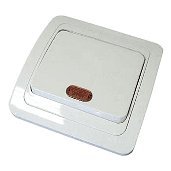 Выключатель Universal Валери 1-кл СУ белый с подсв