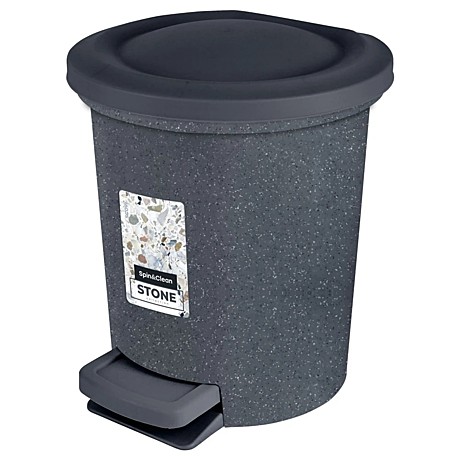 Ведро 6л с педалью темный камень