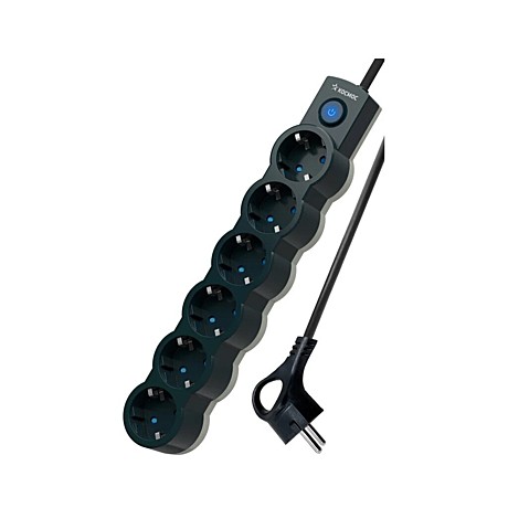 Удлинитель Космос 6-м 5метров ПВС3х0,75 з/к с выкл черный