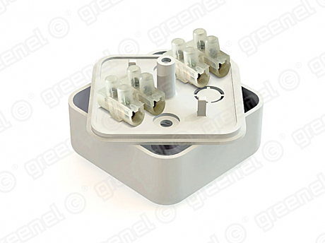 Короб распред 50х50х20 4клеммы IP40 белый Greenel