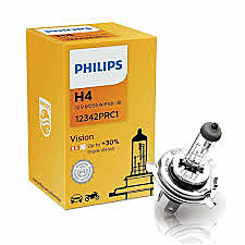 Лампа галогеновая 12В Н4 60/55Вт PHILIPS +30