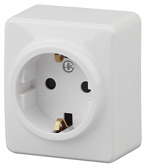 Розетка ERA 1-м ОУ белая з/к