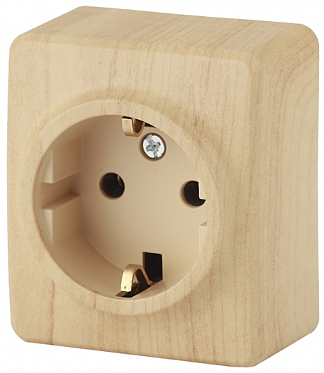 Розетка ERA 1-м ОУ сосна з/к