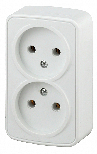 Розетка ERA Polo 2-м ОУ белая